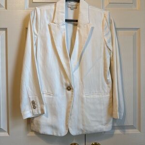 LOFT White Blazer Jacket with Notched Lapels